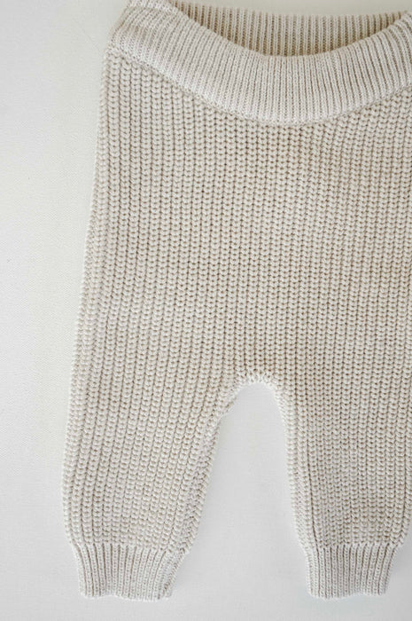 Chunky Knit Pants - Beige