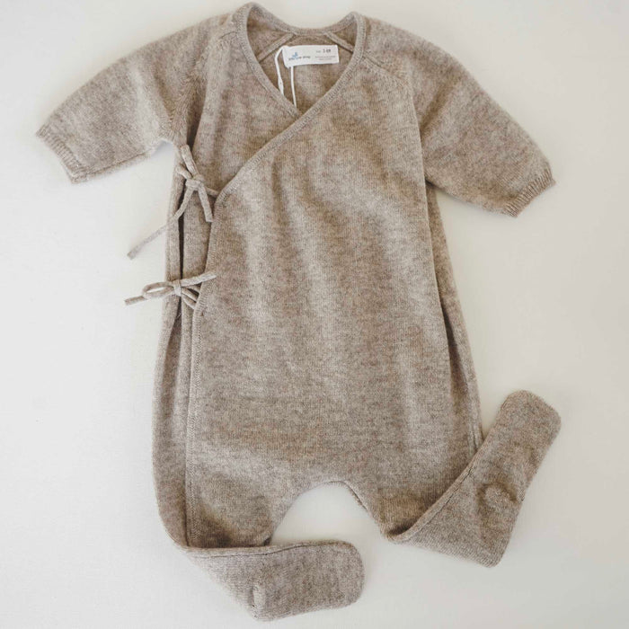 Taupe Wool Kimono Romper