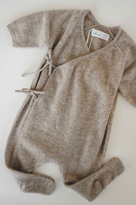 Taupe Wool Kimono Romper