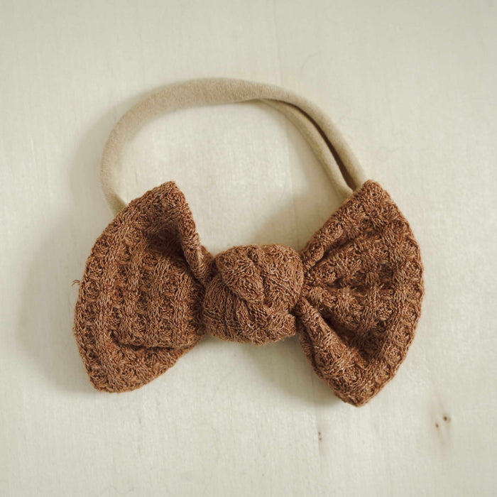 Waffle Cotton Bows - Cocoa