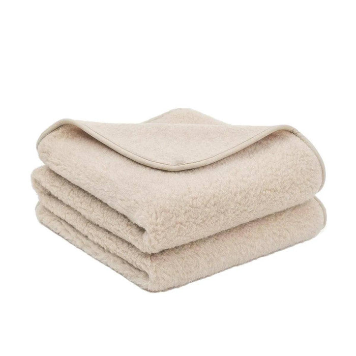 Merino Wool Fleece Crib Blanket - Almond