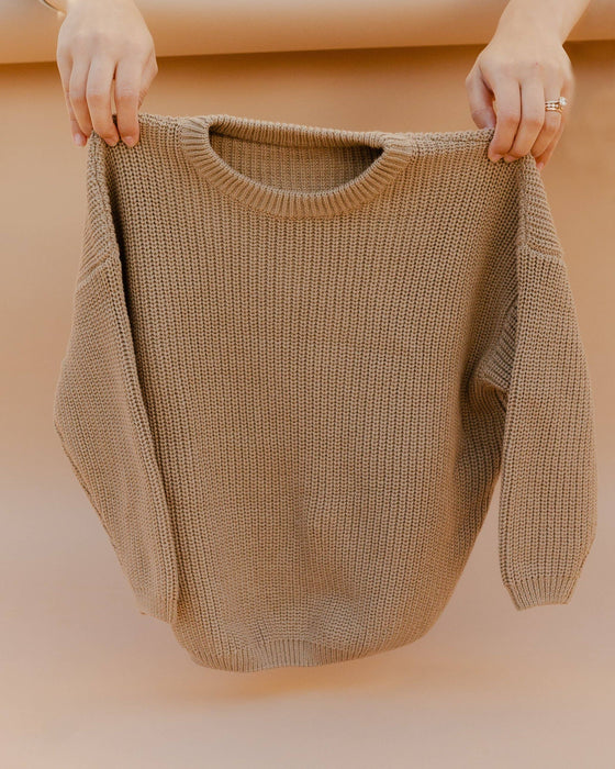 Chunky Knitted Sweater - Taupe
