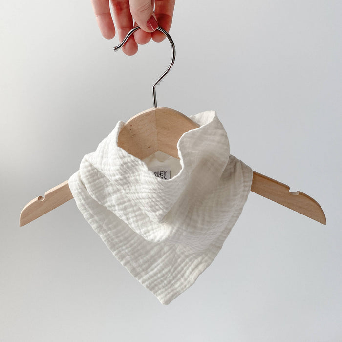 Cotton Muslin Bib - White