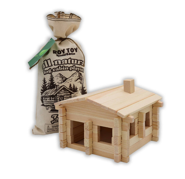 Natural Wood Log Cabin Building Set