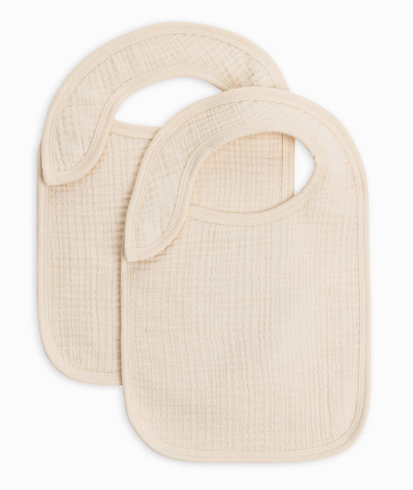 Organic Baby Muslin Classic Bib Set - Natural