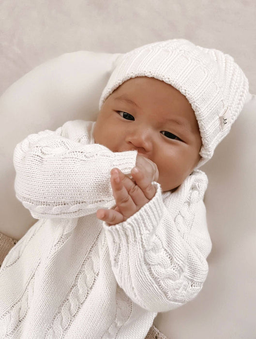 Chunky Knit Beanie - White