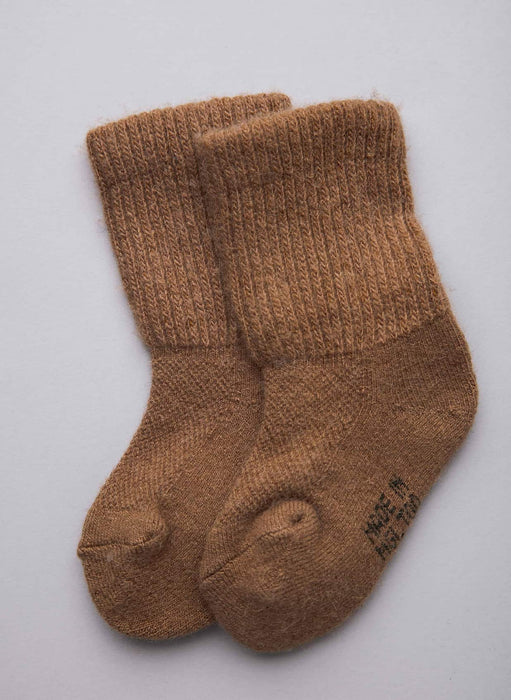 Children's Thick Camel Wool Socks - Brown