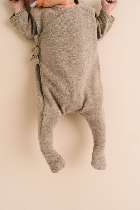 Taupe Wool Kimono Romper