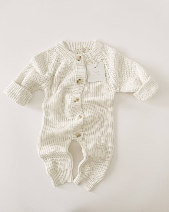 Chunky Knit Playsuit - Powder