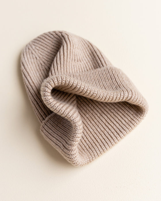 Fonzie Merino Wool Beanie - Sand