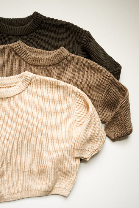Knit Pullover Sweater- Cream