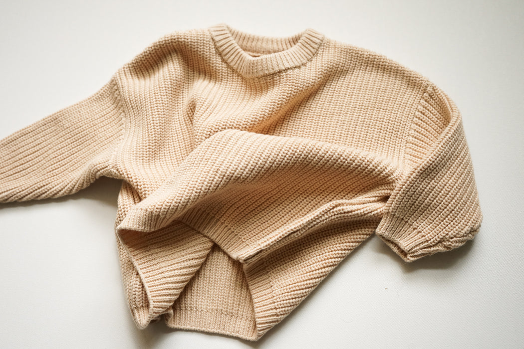 Knit Pullover Sweater- Cream