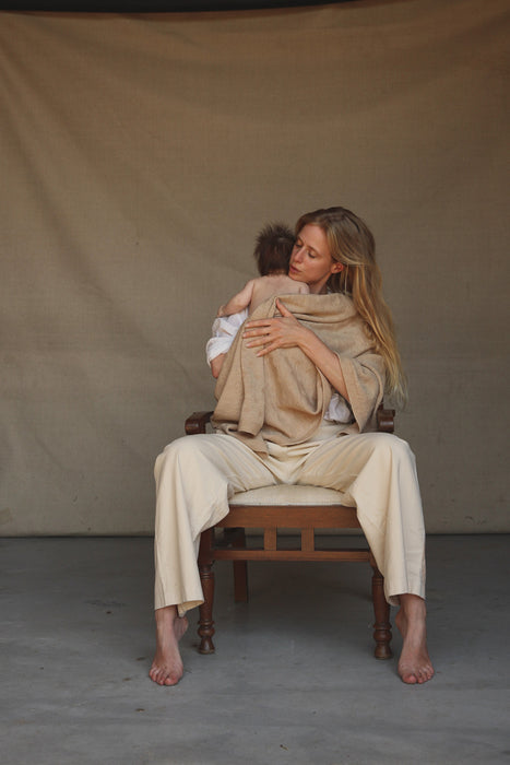 Gloria Merino Wool Blanket - Sand
