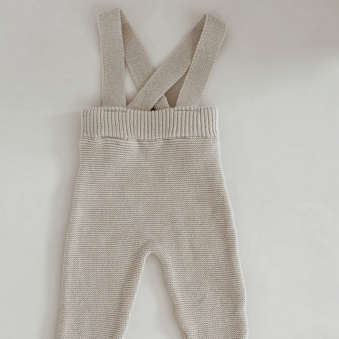 Knit Suspender Pants - Natural