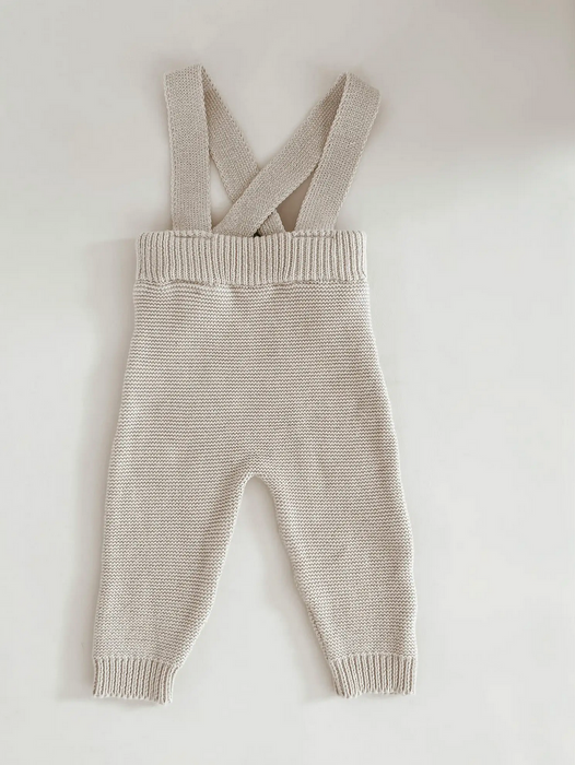 Knit Suspender Pants - Natural