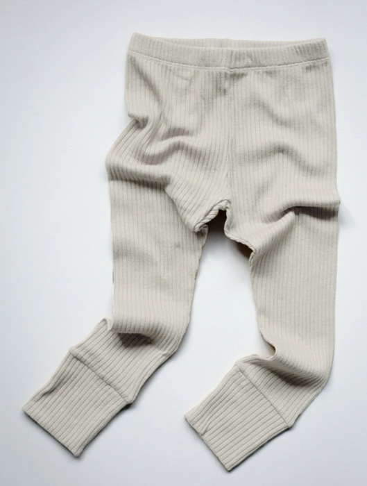 The Ribbed Legging- Ecru