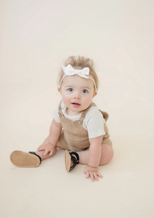 Organic Short Sleeve Ribbed Bodysuit- Vanilla