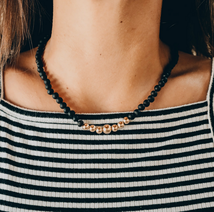 Raw Black Amber + 14k Gold || Adult Necklace ||