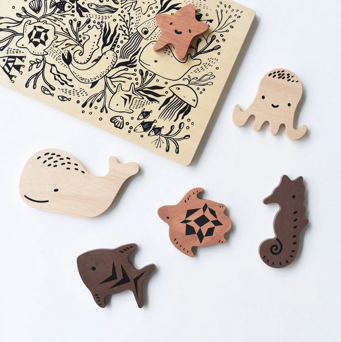 Wooden Tray Puzzle - Ocean Animals