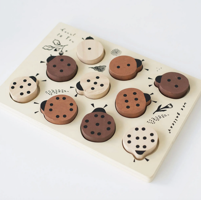 Wooden Tray Puzzle - Count to 10 Ladybugs