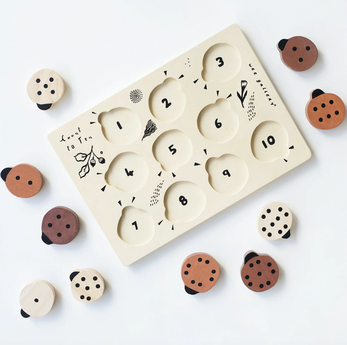 Wooden Tray Puzzle - Count to 10 Ladybugs