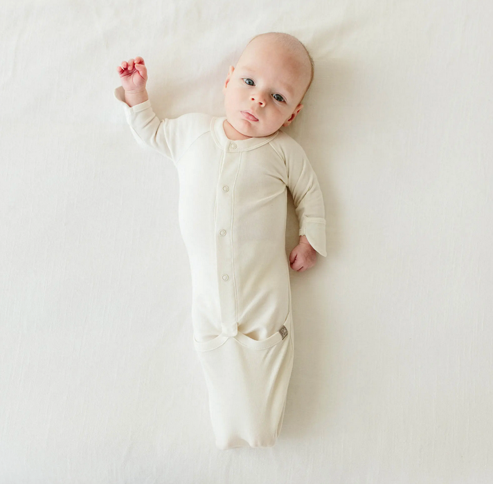 Bamboo Organic Convertible Gown - Cloud