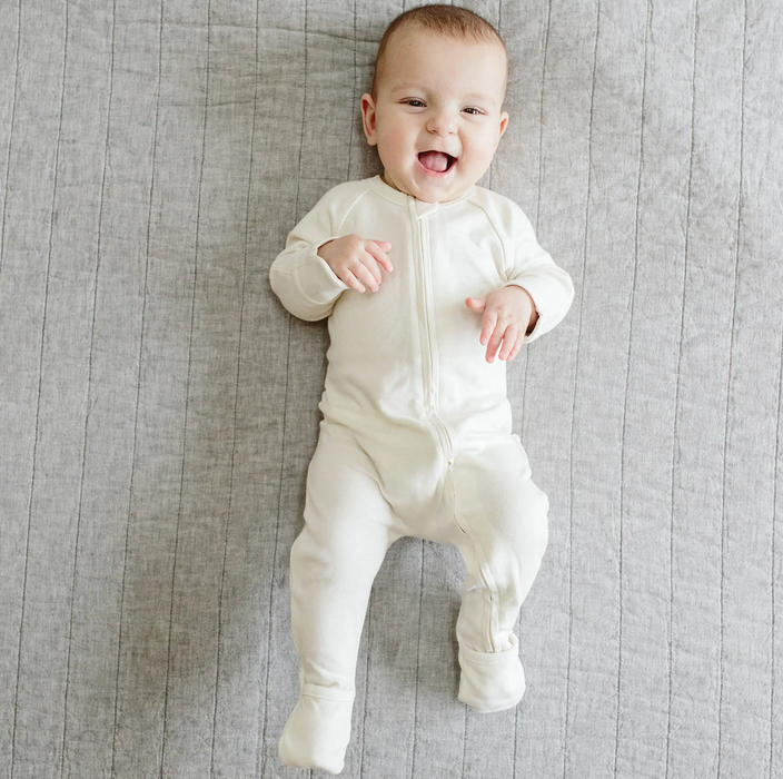 Bamboo Organic Cotton Footie - Cloud