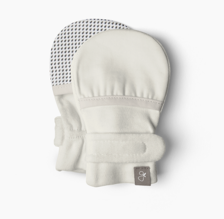 Bamboo Organic Cotton Stay-On Mitts - Cloud