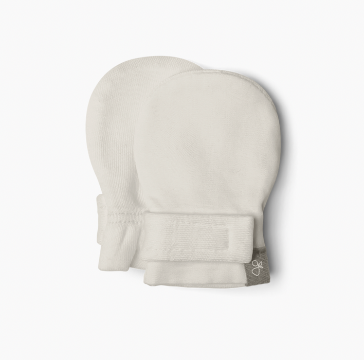 Bamboo Organic Cotton Stay-On Mitts - Cloud