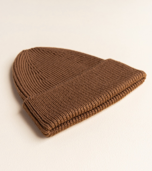 Fonzie Merino Wool Beanie - Mocha