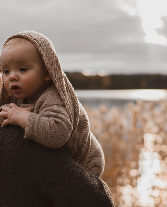 Merino Wool Knit Cocoon - Sand