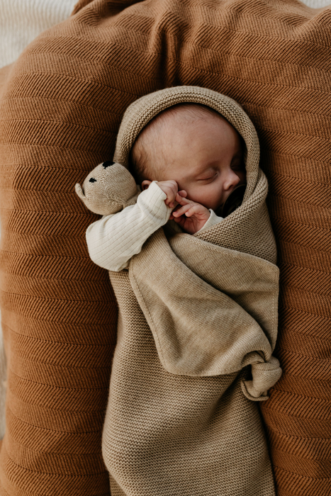 Merino Wool Knit Cocoon - Sand