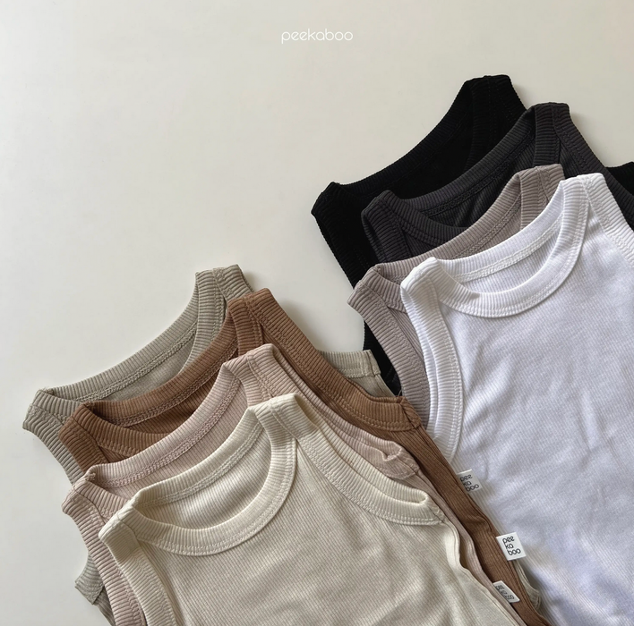 Ribbed Sleeveless Bodysuit - Camel