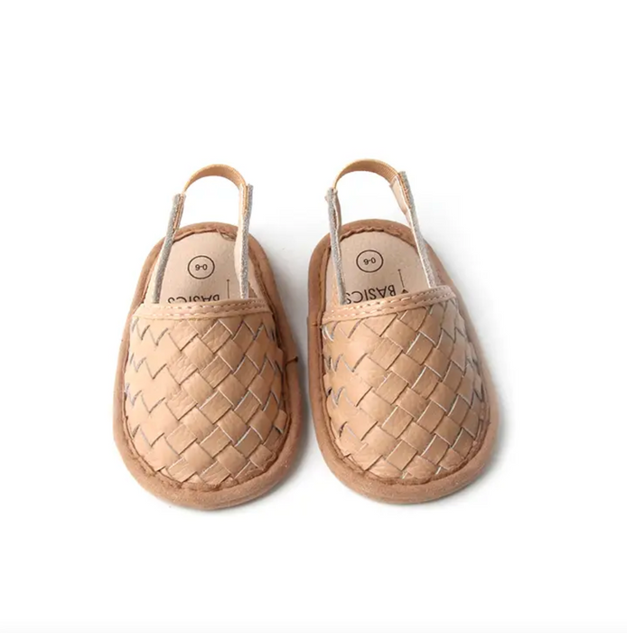 Woven Leather Sandals - Latte
