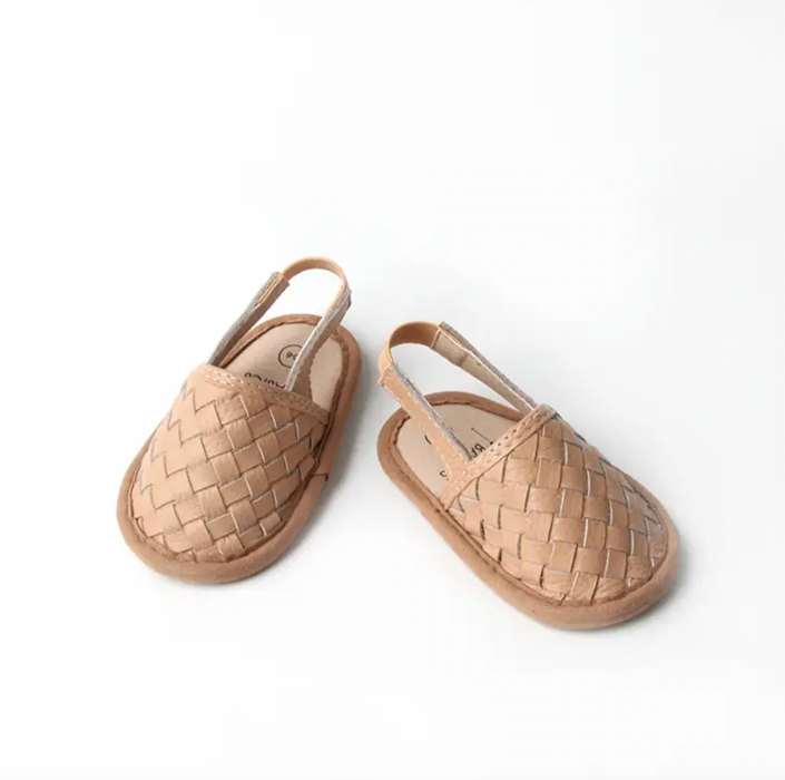 Woven Leather Sandals - Latte