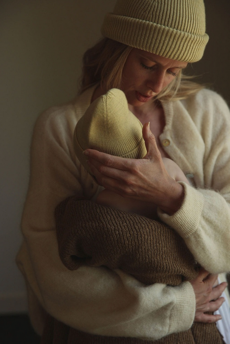 Fonzie Merino Wool Beanie - Light Yellow