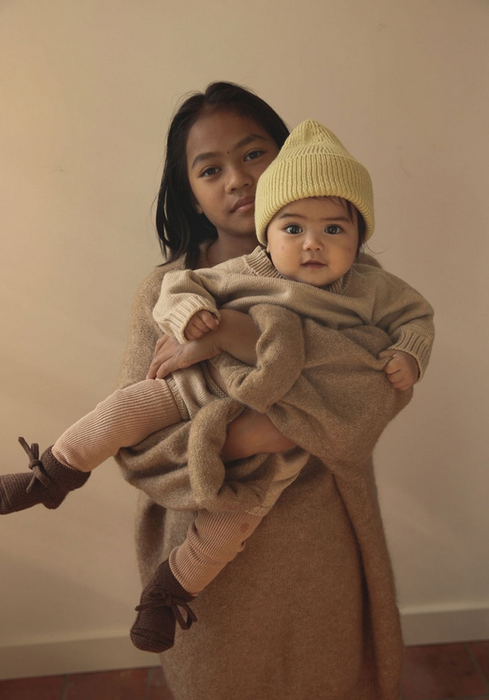 Fonzie Merino Wool Beanie - Light Yellow
