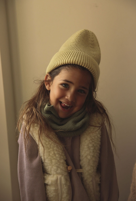 Fonzie Merino Wool Beanie - Light Yellow