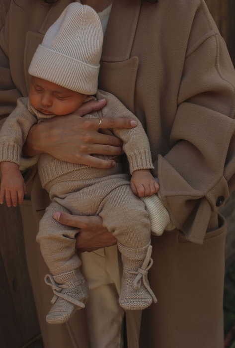 Guido Merino Wool Knit Pants - Sand