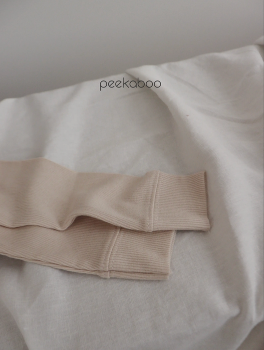 Cotton Ribbed Pajama Set- Cream
