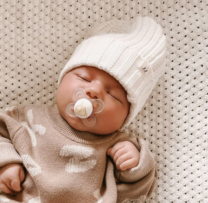 Chunky Knit Beanie - White