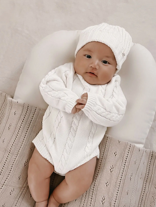 Chunky Knit Beanie - White