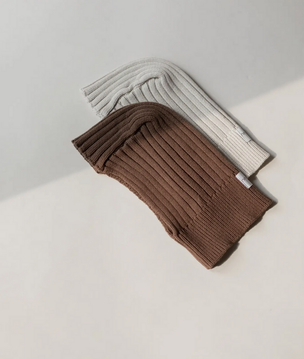 Ribbed Knit Balaclava - Cocoa