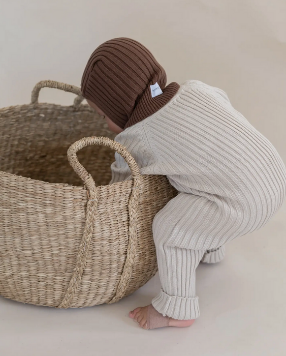 Ribbed Knit Balaclava - Cocoa