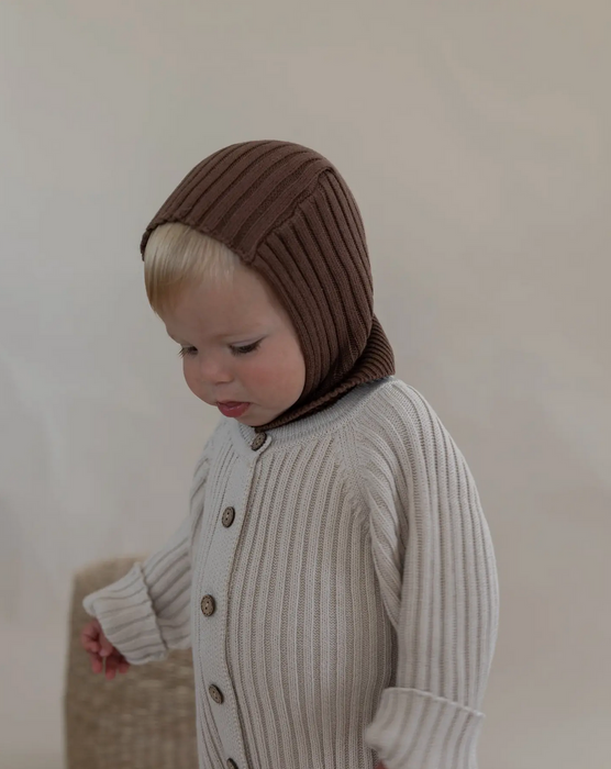 Ribbed Knit Balaclava - Cocoa