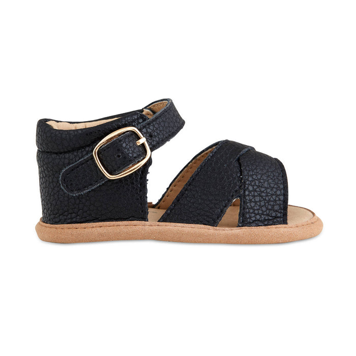 Leather Baby Sandals - Black