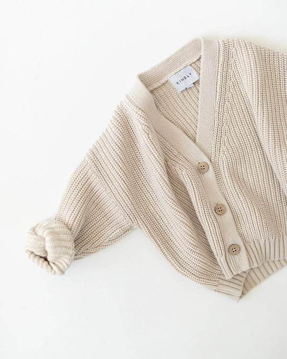 chunky knit cardigan - oat