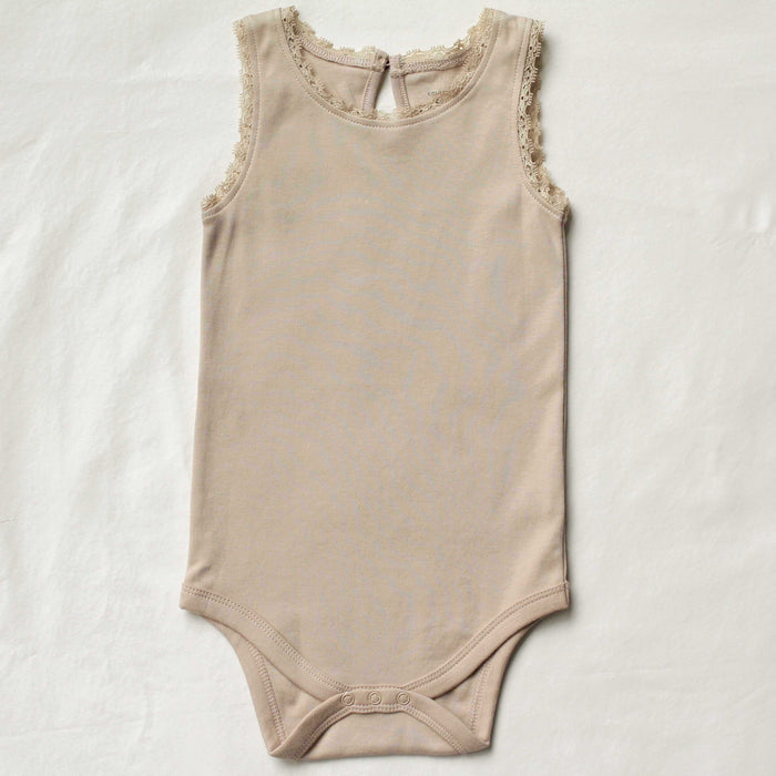 Luna Lace Organic Bodysuit - Clay