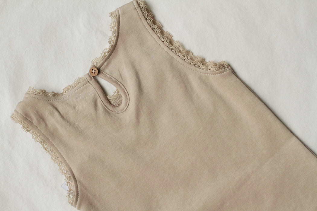 Luna Lace Organic Bodysuit - Clay