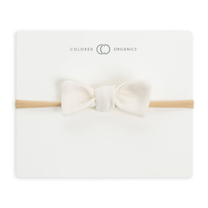 Organic Muslin Dainty Bow Headband - Ivory